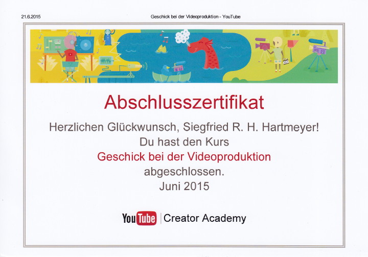 YouTube Creator Academy Certificate